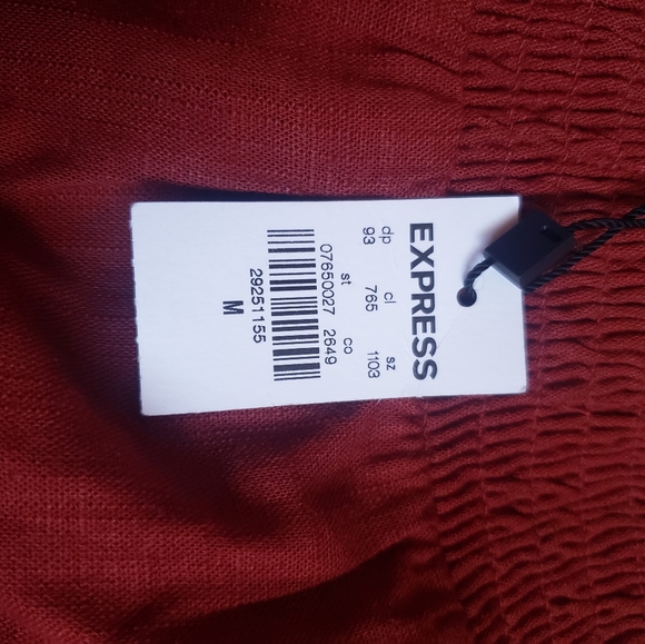 Express High waisted smocked ruffle linen-blend sk - Picture 5 of 8